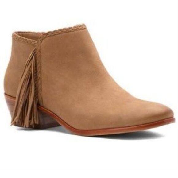 Sam Edelman Brown Suede Ankle Boots with Tassel Zipper Pull size 6.5 - Picture 1 of 8